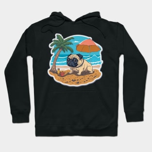 Pug on vacation Hoodie